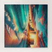Puzzle Océan turquoise au coucher du soleil | (Horizontal)