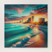 Puzzle Océan turquoise au coucher du soleil | (Vertical)