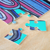 Puzzle Ocean Waves aqua blue pattern (Côté)