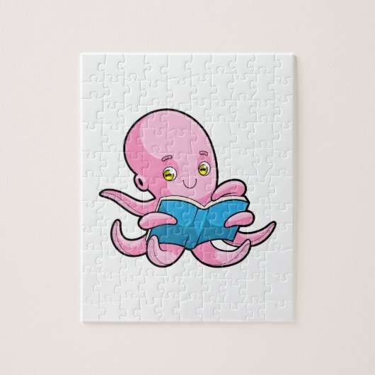 Puzzle Octopus à la lecture d'un livre (Vertical)