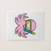 Puzzle Octopus à la plongée avec tuba et lunettes de nata (Horizontal)