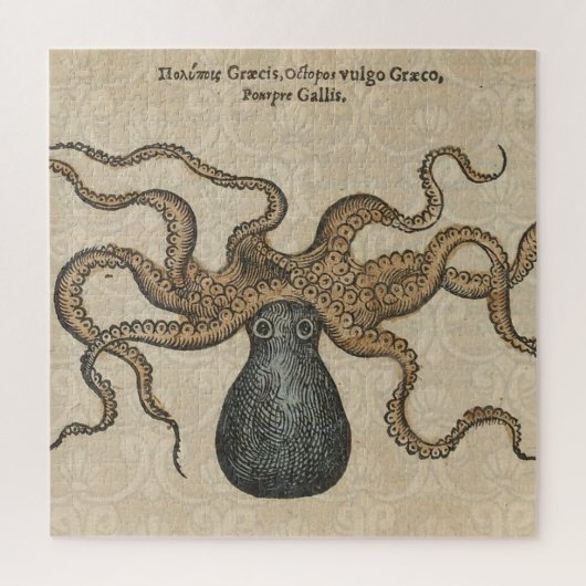 Puzzle Octopus Kraken Illustration Vintage (Vertical)