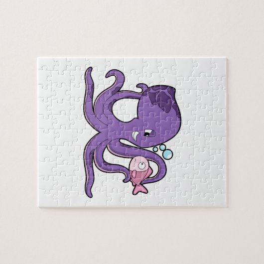 Puzzle Octopus with Fish (Horizontal)