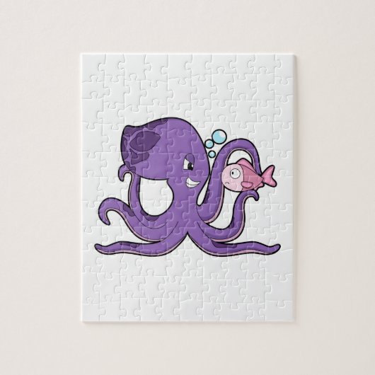 Puzzle Octopus with Fish (Vertical)