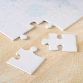 Puzzle oeil aquarelle peinture joli art bleu blanc (Côté)