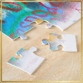Puzzle OEil bleu sur le mur de graffitis Photo -