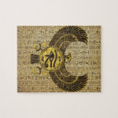 Puzzle Oeil égyptien de Horus - d'or et de bois de Wadjet (Horizontal)