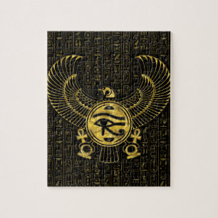 Puzzle Oeil égyptien de Horus - d'or et de noir de Wadjet