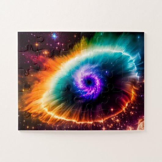 Puzzle Oeil pourpre cosmique dans le ciel de l'espace ext (Horizontal)