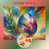 Puzzle Oeuf de Pâques abstrait vif Couleur -