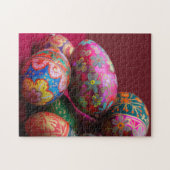 Puzzle OEufs de Pâques pysanés aux couleurs vives avec sp (Horizontal)