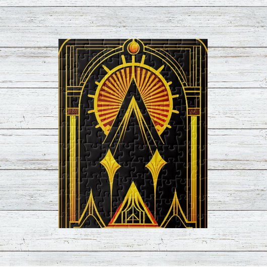 Puzzle Oeuvre Art Déco Gold Red Black