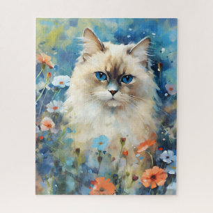 Puzzle OEuvre colorée en aquarelle de Birman Cat