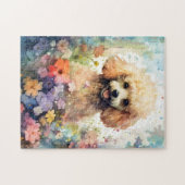 Puzzle OEuvre d'aquarelle colorée de caniche (Horizontal)