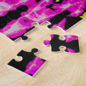 Puzzle Oeuvre d'aquarelle unique : violet, noir et chaux (Côté)