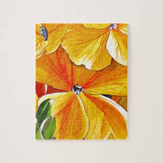 Puzzle Œuvre d'art florale originale aquarelle Wallflower (Vertical)