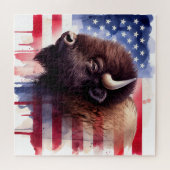 Puzzle Œuvre d'art majestueuse représentant des bisons am (Horizontal)