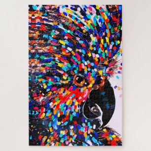 Puzzle Œuvre d'art murale d'oiseau tropical vibrant dans