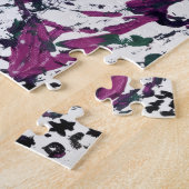 Puzzle Œuvre d'art violet, vert, rose, marbre (Côté)