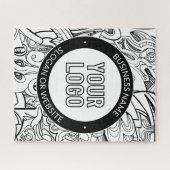 Puzzle OEuvre de ligne moderne et votre logo avec texte m (Horizontal)