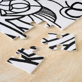 Puzzle OEuvre de ligne moderne et votre logo avec texte m (Côté)