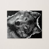 Puzzle Oeuvre de Loup noir et blanc (Horizontal)