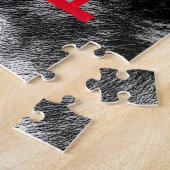 Puzzle OEuvre d'oeil de loup noir et blanc (Côté)