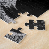 Puzzle OEuvre d'oeil de loup noir et blanc (Côté)