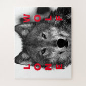 Puzzle OEuvre d'oeil de loup noir et blanc (Vertical)