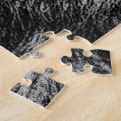 Puzzle OEuvre d'oeil de loup noir et blanc (Côté)