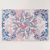 Puzzle Oeuvre florale rose Rangoli (Horizontal)