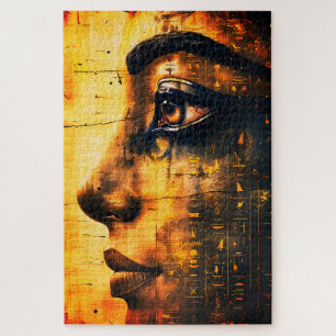 Puzzle Œuvre murale du pharaon égyptien doré – Histoire a