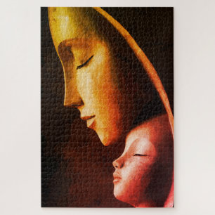 Puzzle Œuvre murale représentant une mère et un enfant