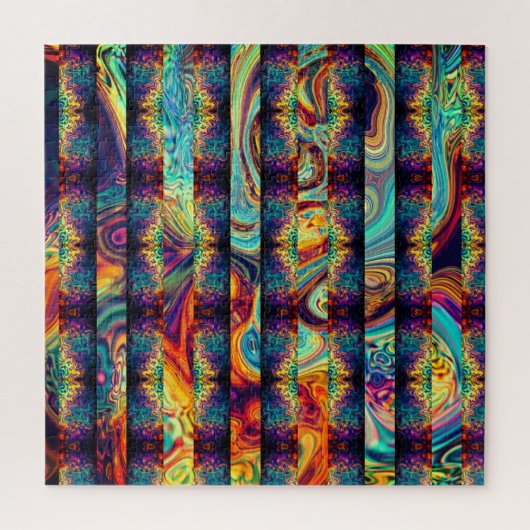 Puzzle OEuvre psychédélique Abstraite divisée en couches (Vertical)