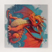 Puzzle OEuvre rouge dragon (Horizontal)