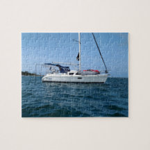 Puzzle of a Starjewel the sailboat at anchor.