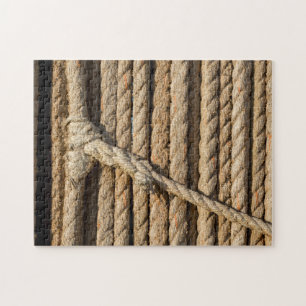 Puzzle of fibre Rope with Knot and Splicing Legpuzzel