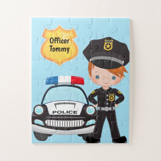 Puzzle Officier de police et voiture de patrouille Ji (Vertical)