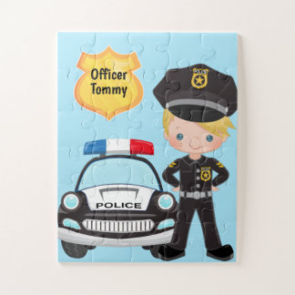 Puzzle Officier de police et voiture de patrouille Ji