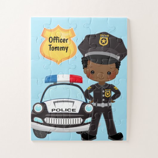 Puzzle Officier de police et voiture de patrouille Ji (Vertical)