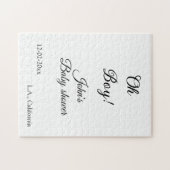 Puzzle oh garçon fille baby shower ajouter nom date année (Horizontal)