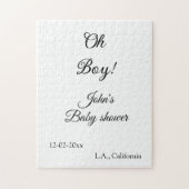 Puzzle oh garçon fille baby shower ajouter nom date année (Vertical)