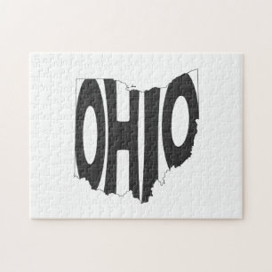Puzzle Ohio noir nom Ohioan Buckeye État Word Art