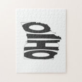 Puzzle Ohio noir nom Ohioan Buckeye État Word Art (Vertical)