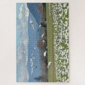 Puzzle Oies des neiges dans un champ (Vertical)
