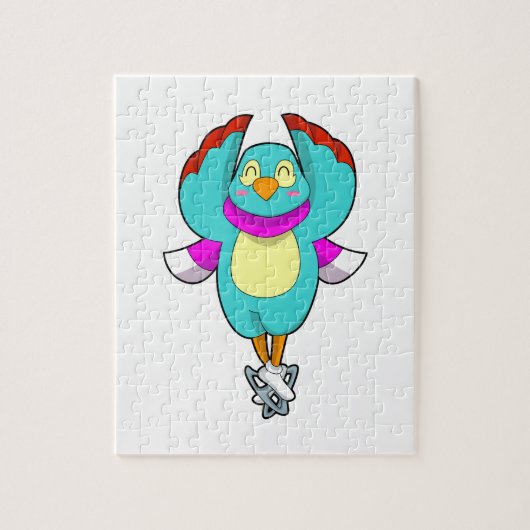 Puzzle Oiseau au patinage sur glace avec patins sur glace (Vertical)