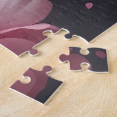 Puzzle Oiseau beige doux avec fleurs roses (Côté)