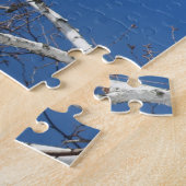 Puzzle Oiseau blanc contre le ciel bleu (Côté)