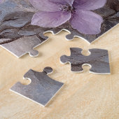 Puzzle Oiseau bleu aux fleurs violettes (Côté)