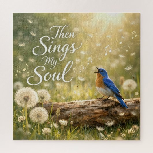 Puzzle Oiseau Bleu Chantant Puis Chante Mon Âme (Vertical)